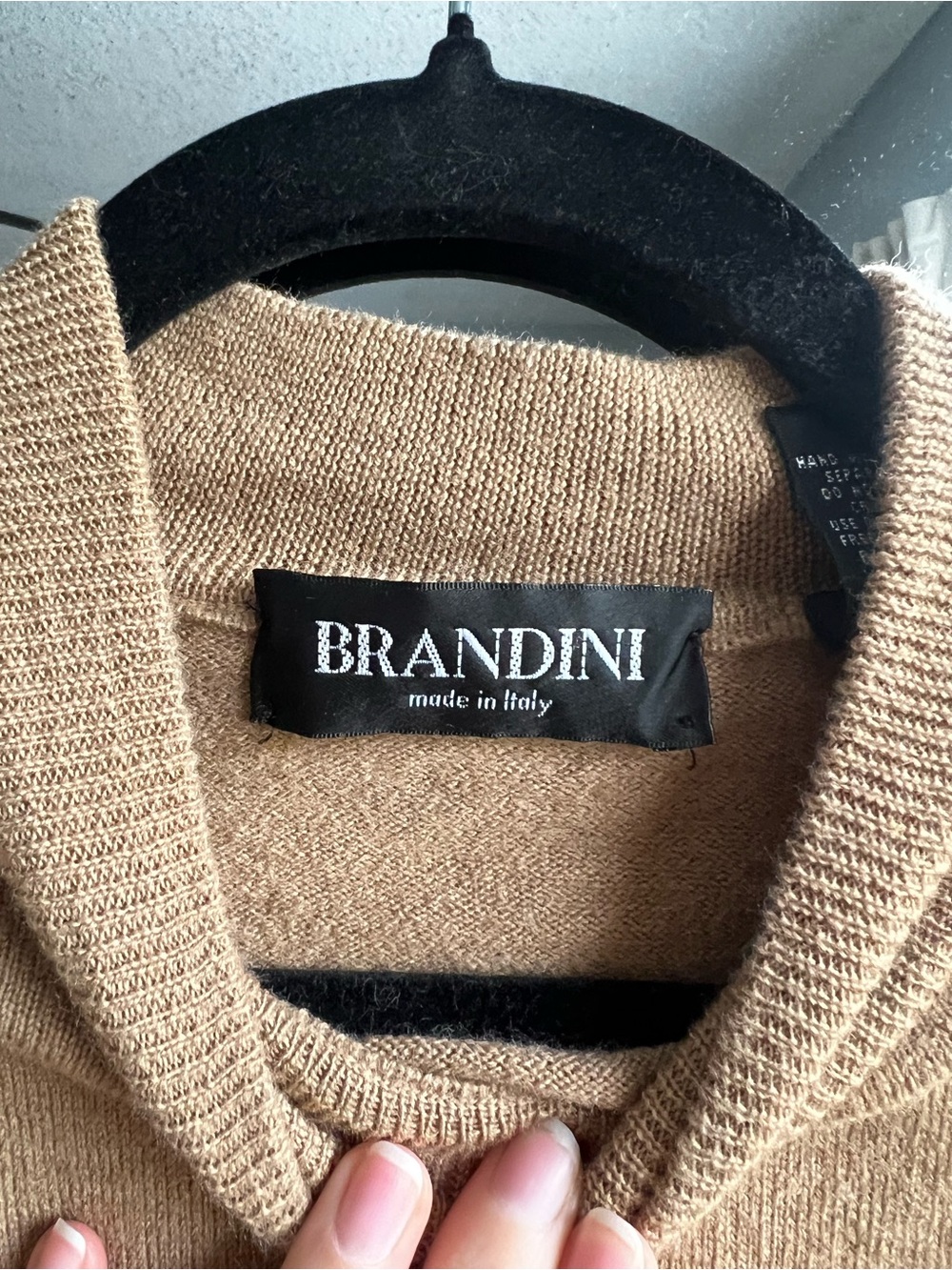 Brandini Mock-Neck Wool Sweater - Camel - Picture 2 of 3